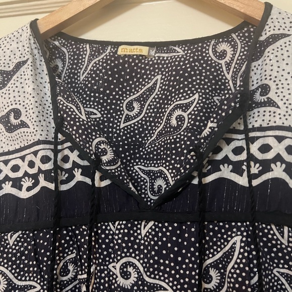 Matta navy boho blouse with tassles - Picture 3 of 3